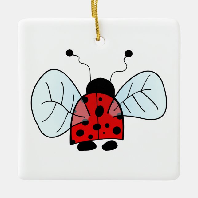 Ornamento De Cerâmica Lâmpada de Mesa Ladybug (Frente)