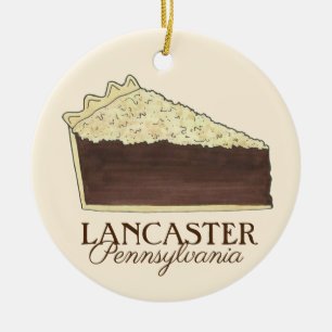 Ornamento De Cerâmica Lancaster Pensilvânia PA Holandês Shoe Fly Pie