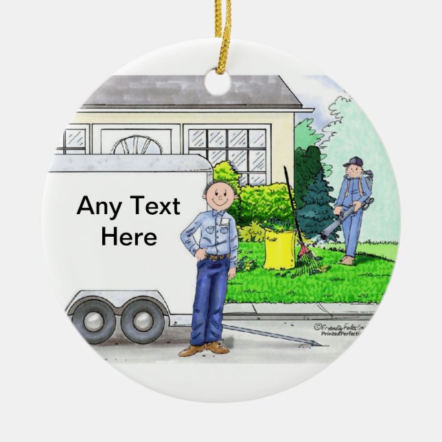 Ornamento De Cerâmica Landscaper - Masculino (Frente)