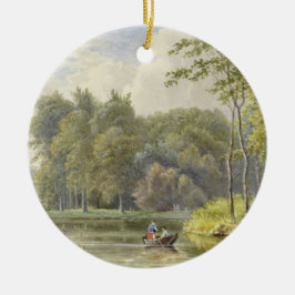 Ornamento De Cerâmica Landschap encontrou Figuren em een Roeibootje Vint