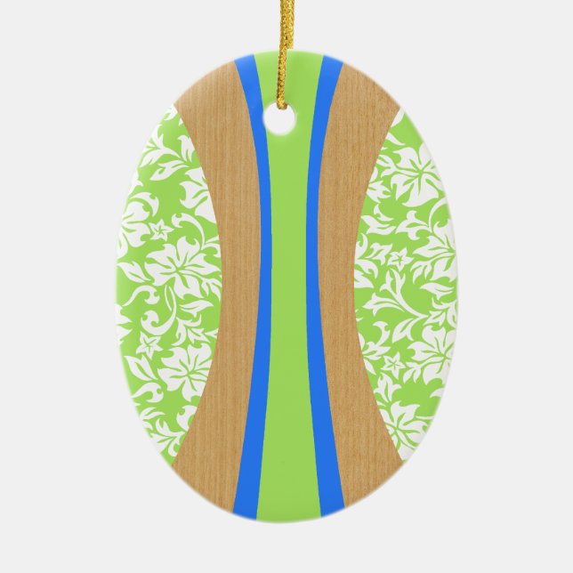 Ornamento De Cerâmica Laniakea Hawaiian Surfboard Ornament (Frente)