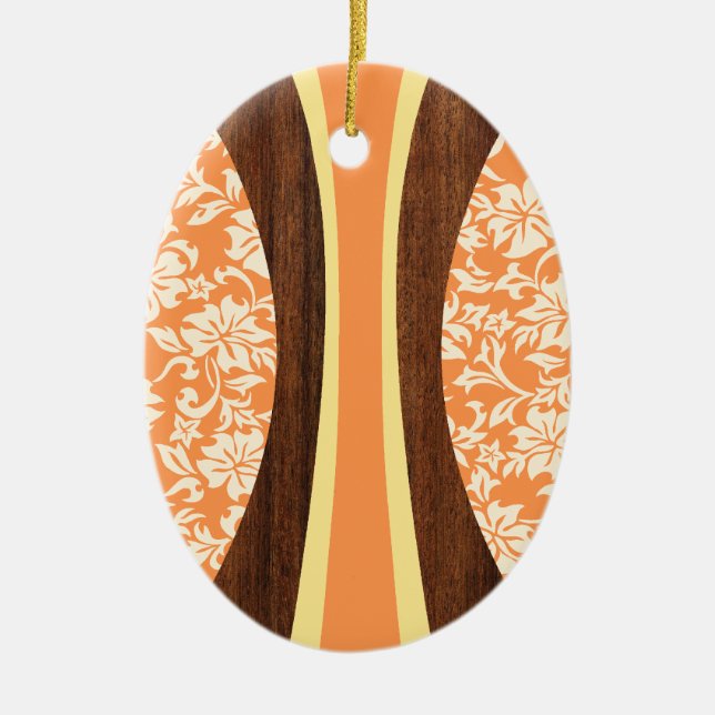 Ornamento De Cerâmica Laniakea Hawaiian Surfboard Ornament (Frente)
