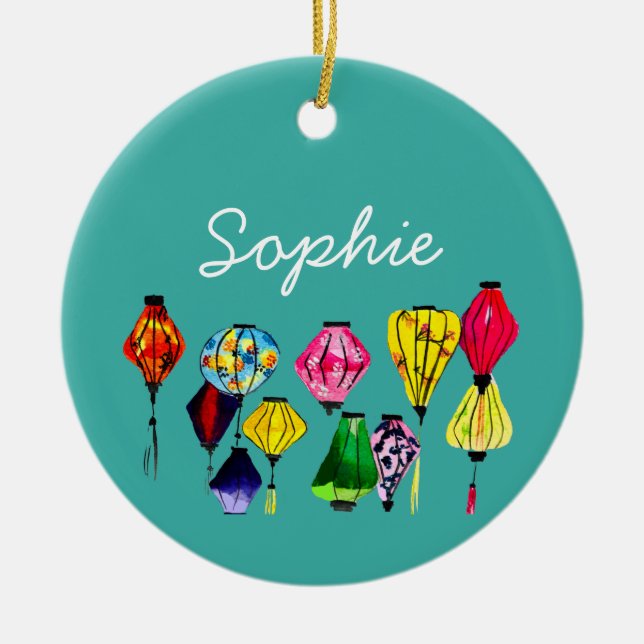 Ornamento De Cerâmica Lanterna chinesa (Frente)