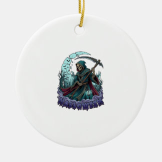Ornamento De Cerâmica Lanterna da Foice do Ceifador do Halloween Lua Que