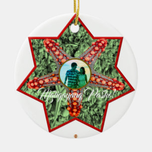 Ornamento De Cerâmica Lanterna filipina, Parol, praia, peixe da estrela,