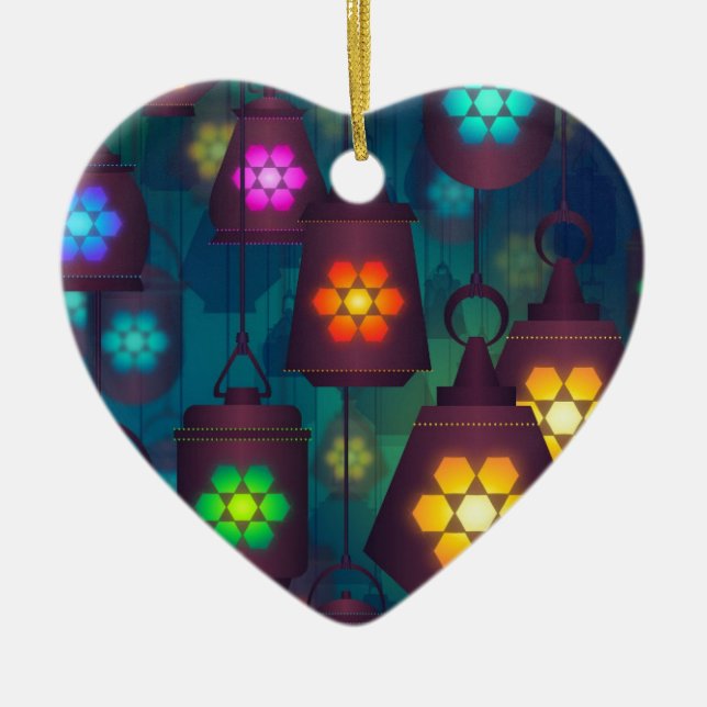 Ornamento De Cerâmica Lanternas árabes do Médio Oriente design (Frente)