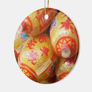 Ornamento De Cerâmica Lanternas de Papel Chinesas Sortudas