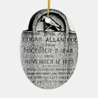 Ornamento De Cerâmica Lápide de Edgar Allan Poe. Imagens assustadores do