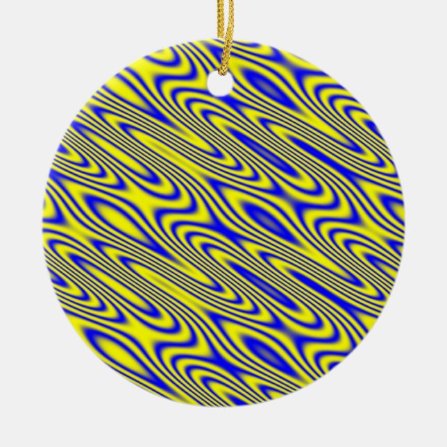 Ornamento De Cerâmica Lapis Lazuli Swirlies Abstrato Patterno (Frente)