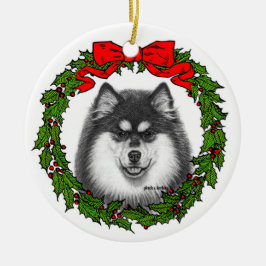 Ornamento De Cerâmica Lapphund Art Finlandês de Glenda S. Harlan