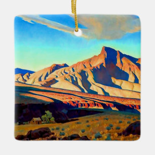 Ornamento De Cerâmica “Lar do Rato do Deserto” por Maynard Dixon