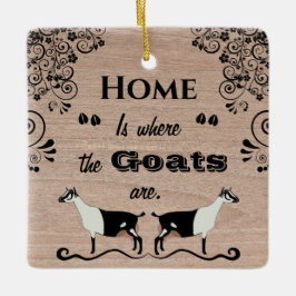Ornamento De Cerâmica Lar é onde estão os Caprinos - Cabra Leiteira Alpi