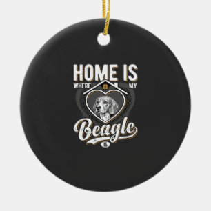 Ornamento De Cerâmica Lar é Onde Meu Beagle Está_1