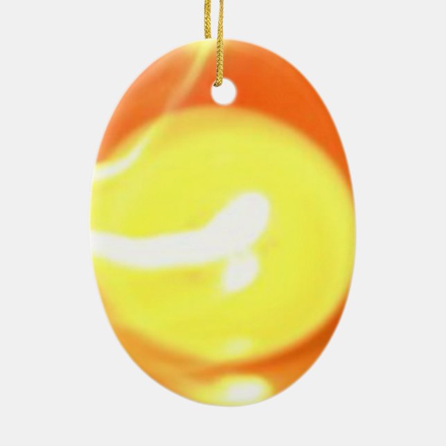 Ornamento De Cerâmica Laranja Amarelo Flame Candela Leve, Arte (Verso)