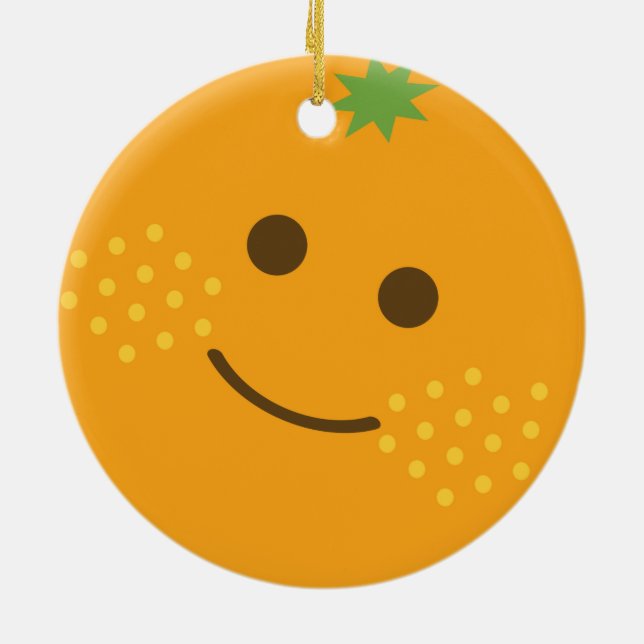 Ornamento De Cerâmica Laranja-branca (Traseira)
