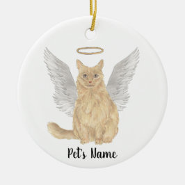 Ornamento De Cerâmica Laranja Maine Coon Simpatia Memorial