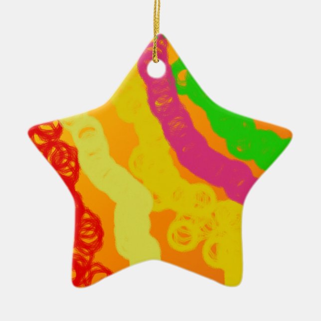 Ornamento De Cerâmica laranja poderoso (Frente)