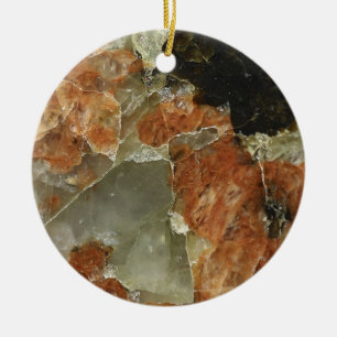 Ornamento De Cerâmica Laranja, Preto e Quartz Claro