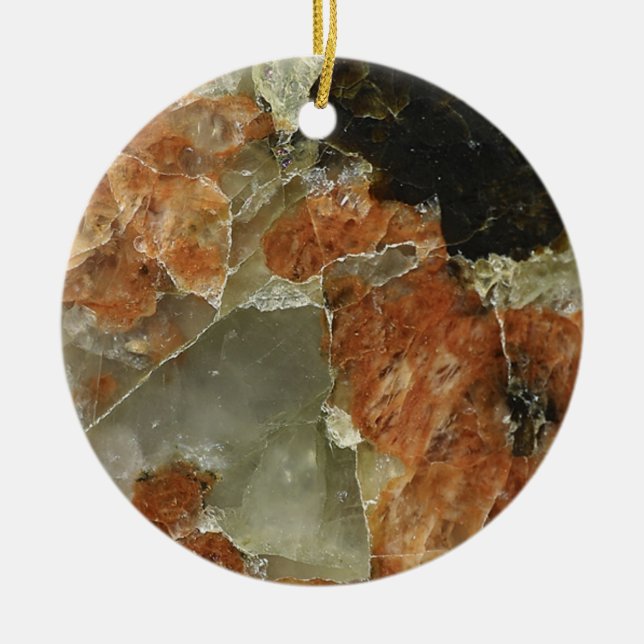 Ornamento De Cerâmica Laranja, Preto e Quartz Claro (Frente)