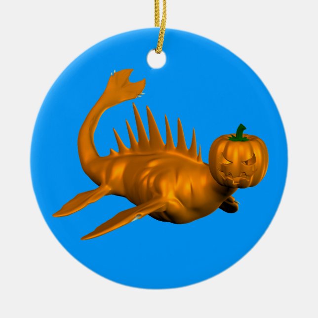Ornamento De Cerâmica Laranja Seadragon (Frente)