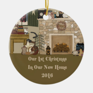 Ornamento De Cerâmica Lareira Prim do Natal 2016 Home novo