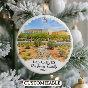 Ornamento De Cerâmica Las Cruces Personalizadas, Novo México Personaliza