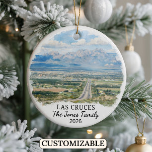 Ornamento De Cerâmica Las Cruces Personalizadas, Novo México Personaliza