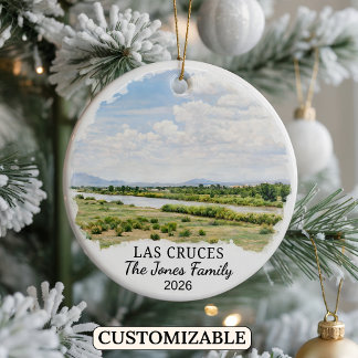 Ornamento De Cerâmica Las Cruces Personalizadas, Novo México Personaliza