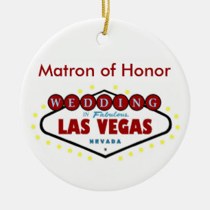 Ornamento De Cerâmica Las Vegas Matron of Honor Keepsawn Wedding Ornamen
