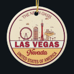 Ornamento De Cerâmica Las Vegas Nevada City Skyline Emblem<br><div class="desc">Design de arte colorida e minimalista de Las Vegas,  com monumentos e marcos da cidade em Nevada.</div>