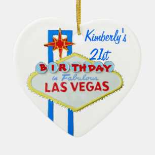 Ornamento De Cerâmica Las Vegas vinte primeiro Birthdy