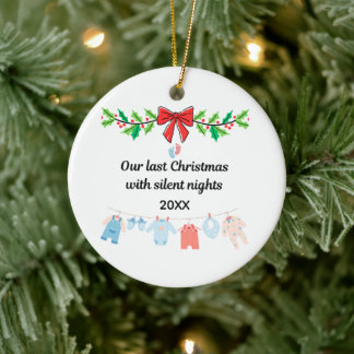 Ornamento De Cerâmica Last Christmas with Silent Nights – Personalized
