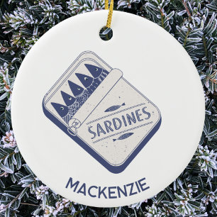 Ornamento De Cerâmica Lata de Sardinha Personalizada Divertida