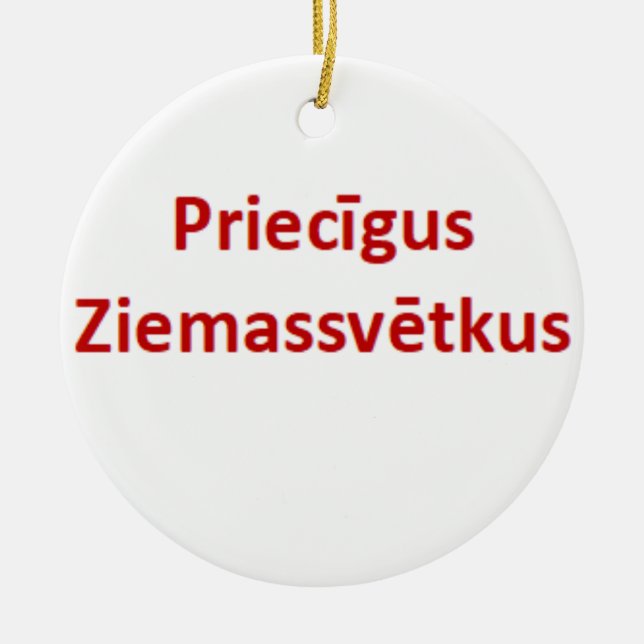 Ornamento De Cerâmica latvian priecigus ziemassvetkus Ornament (Frente)