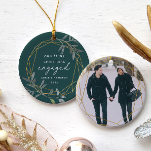 Ornamento De Cerâmica Laurel Leaf Primeiro Envolvido no Natal