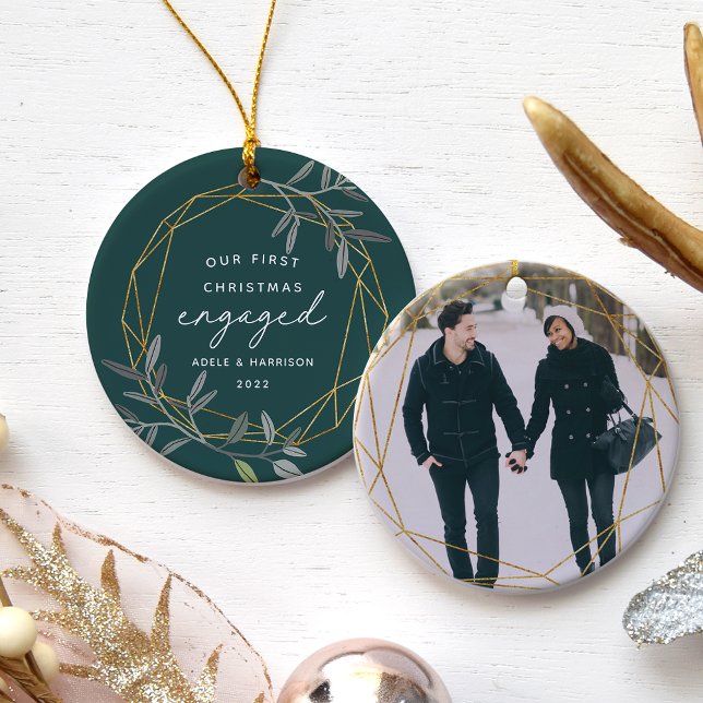 Ornamento De Cerâmica Laurel Leaf Primeiro Envolvido no Natal (Criador carregado)