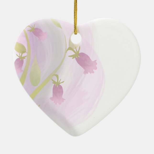 Ornamento De Cerâmica Lavagem de Aquarela Rosa Pálida (Verso)