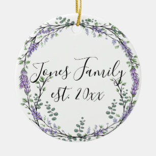 Ornamento De Cerâmica Lavanda Eucalyptus purple botânico