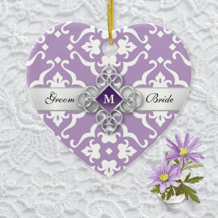 Ornamento De Cerâmica Lavanda Lily Casamento tema damasco Momento