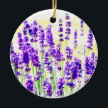 Ornamento De Cerâmica Lavanda Watercolor<br><div class="desc">Lavanda Art</div>