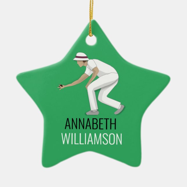 Ornamento De Cerâmica Lawn Bowls (Frente)