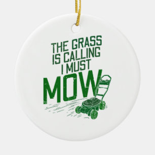 Ornamento De Cerâmica Lawn Mower