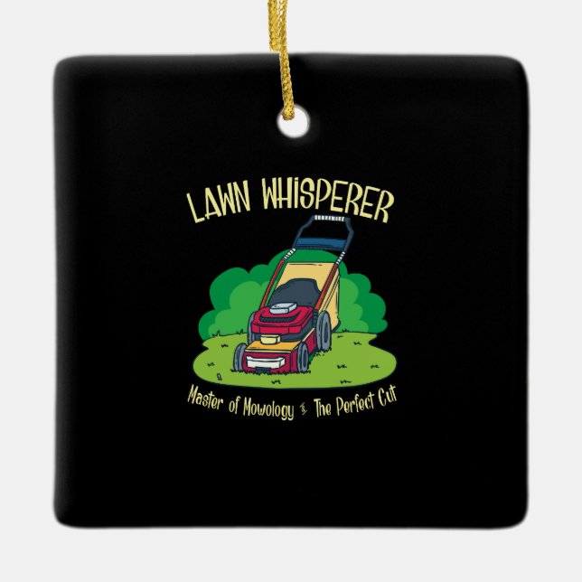 Ornamento De Cerâmica Lawn Mower - Lawn Whisperer (Frente)