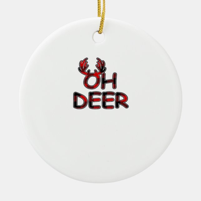 Ornamento De Cerâmica Layout Limpo Oh Deer (Frente)