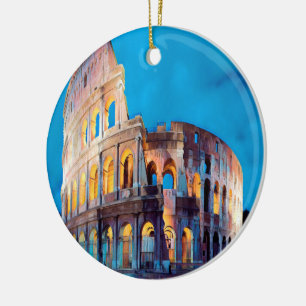 Ornamento De Cerâmica ldp COLOSSEUM Roma - à noite -