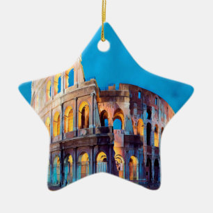 Ornamento De Cerâmica ldp COLOSSEUM Roma - à noite -