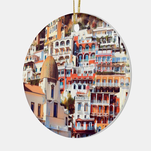 Ornamento De Cerâmica ldp POSITANO - cidade - Papais noeis da igreja Mar (Esquerda)