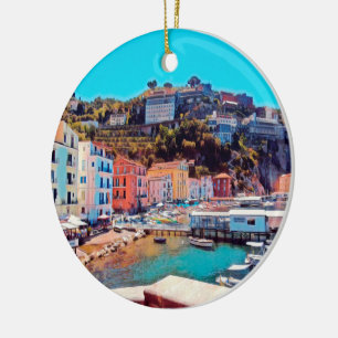 Ornamento De Cerâmica ldp SORRENTO - panorama - praia -