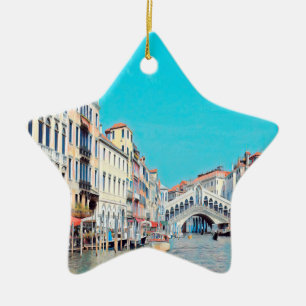Ornamento De Cerâmica ldp VENICE - Grande Canal - praia de Rialto -