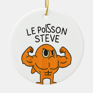 Ornamento De Cerâmica Le Poisson Steve Funny Muscular Fish Cartoon